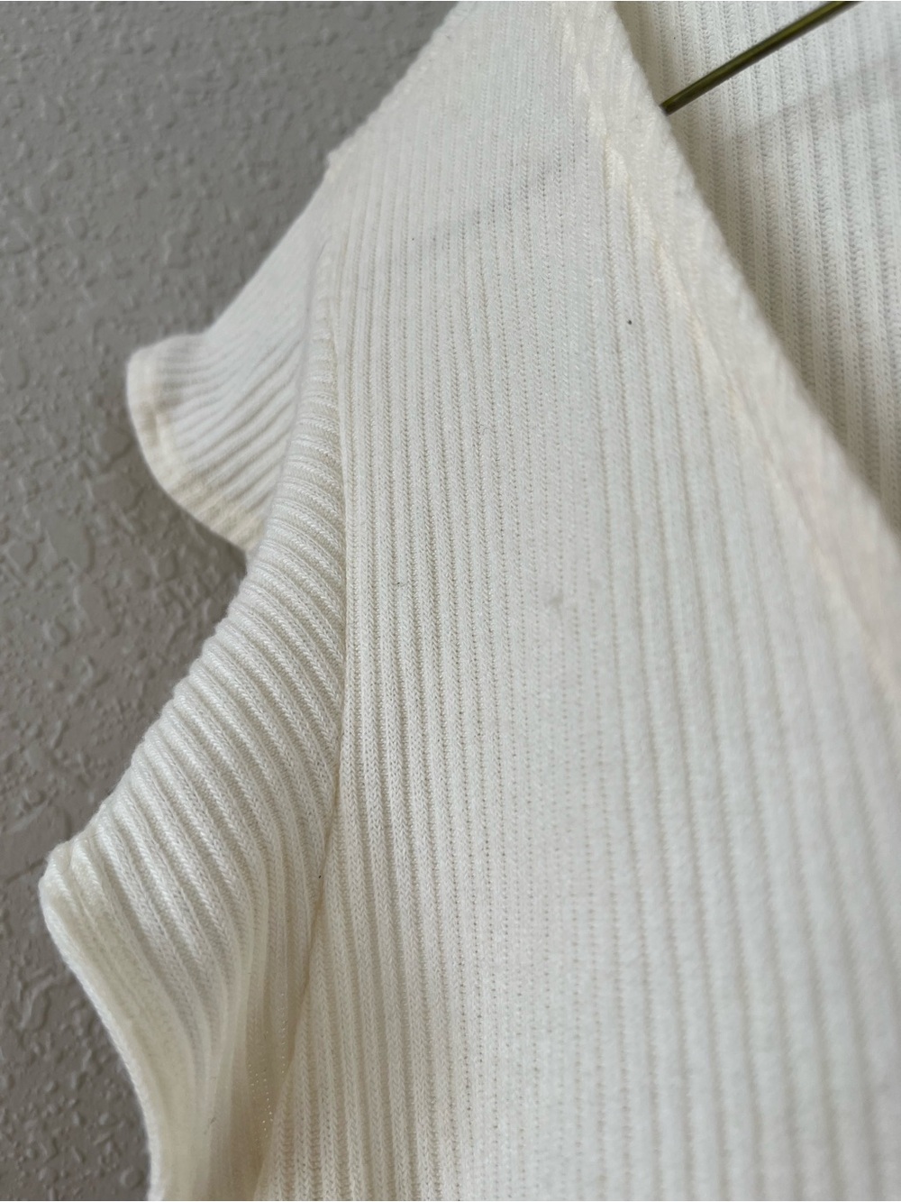 Altar’s State Cream Ribbed Button Peplum Top - Picture 5 of 8